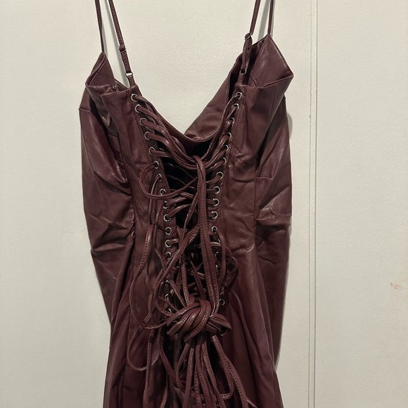 House of CB Jalena Dress Merlot Purple Faux Leather Max XL - Picture 11 of 13